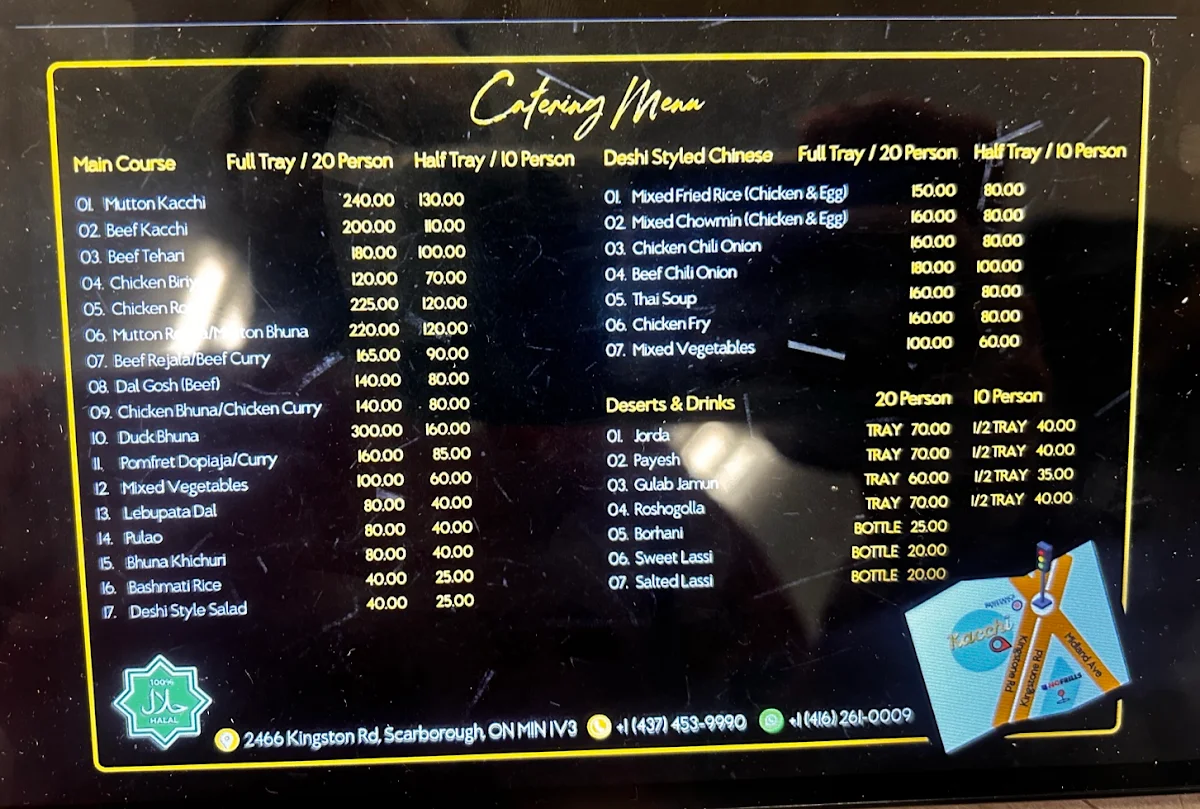 Menu, Kacchi (কাচ্চি)