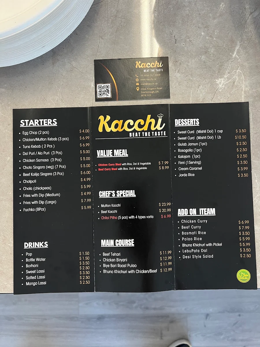 Menu, Kacchi (কাচ্চি)