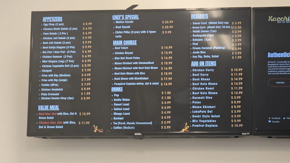 Menu, Kacchi (কাচ্চি)