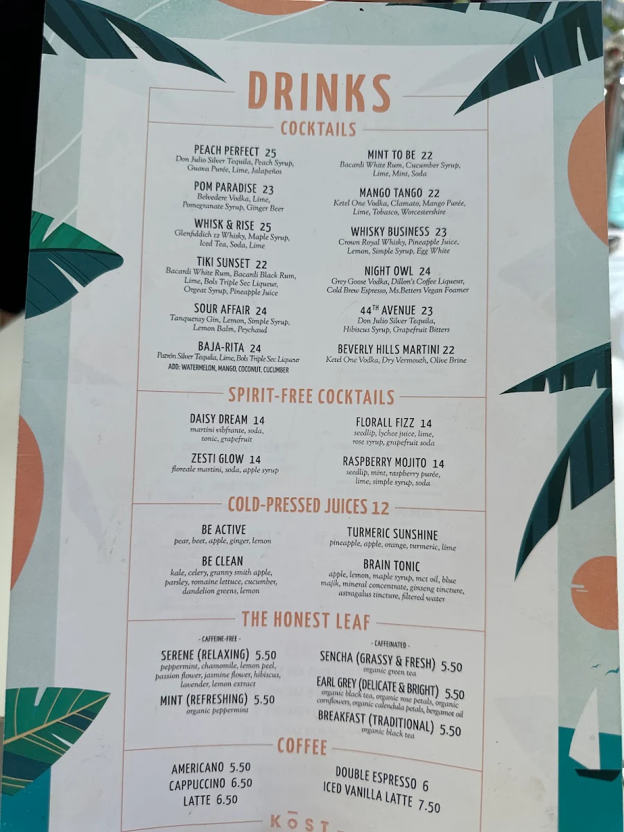 Menu, KŌST