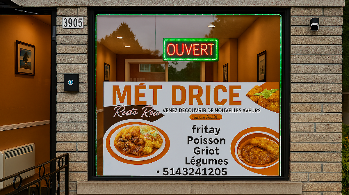 Menu, MET DRICE resto Rose