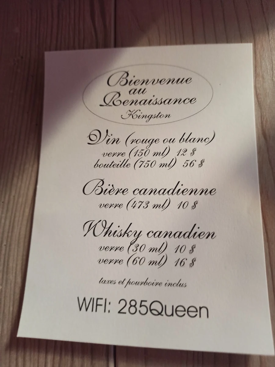 Menu, Renaissance