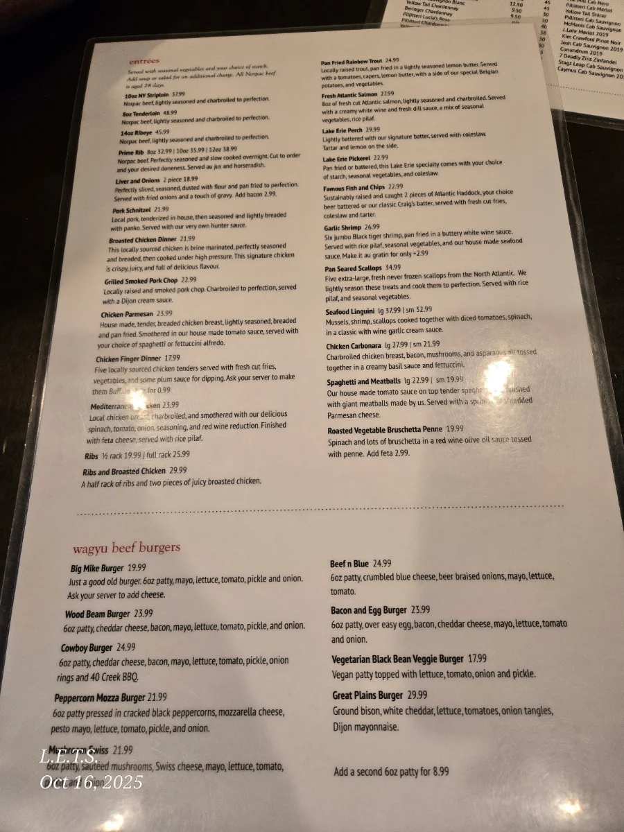 Menu, The Mill Restaurant and Inn