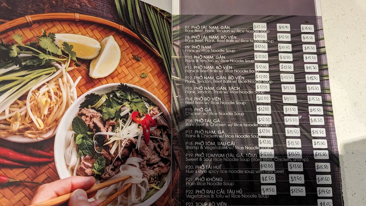 Menu, Pho Kha