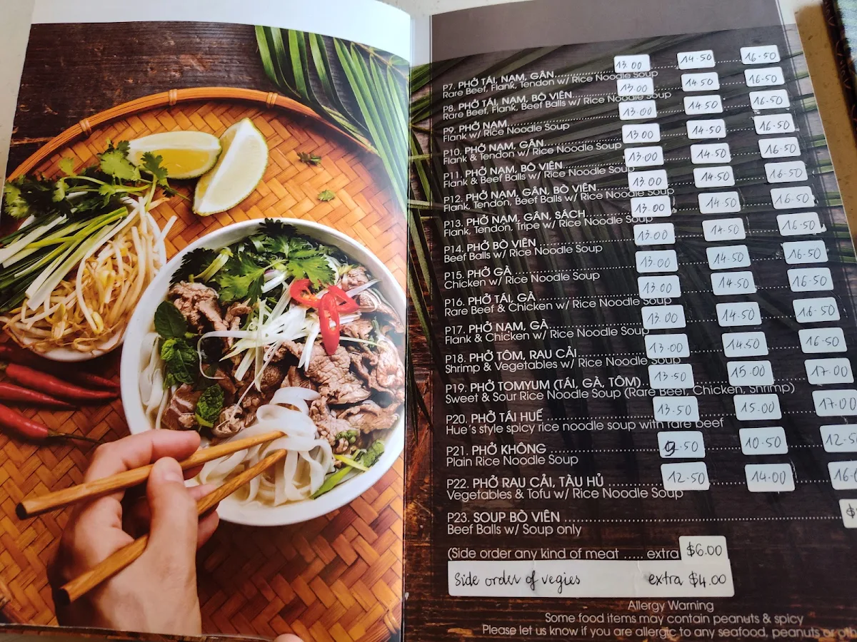 Menu, Pho Kha