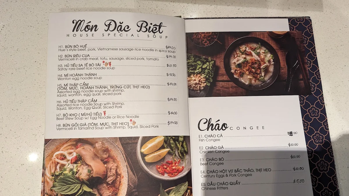 Menu, Pho Kha