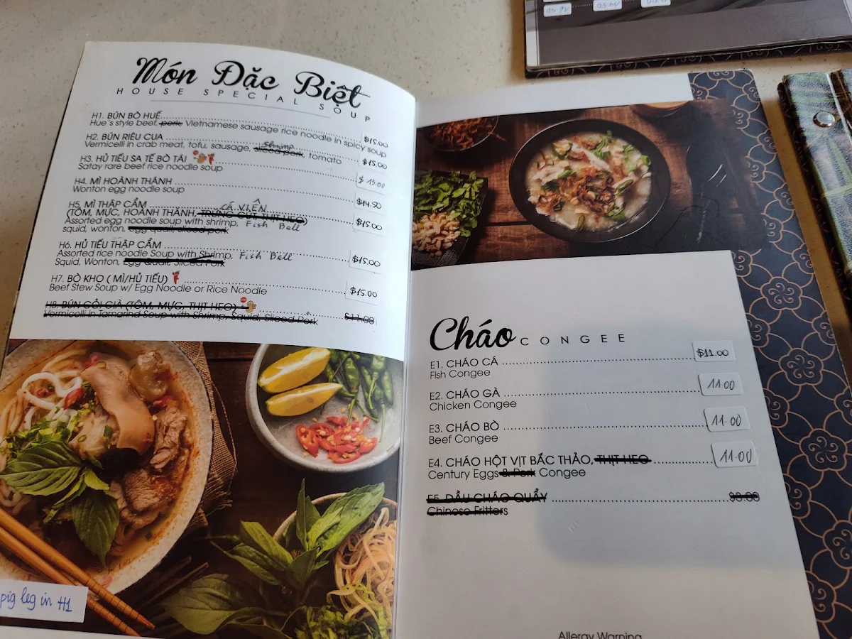 Menu, Pho Kha