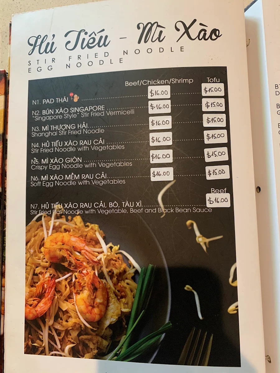 Menu, Pho Kha