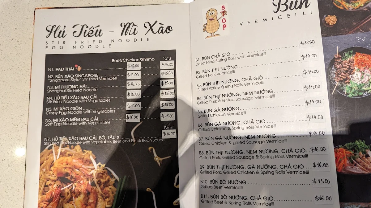 Menu, Pho Kha