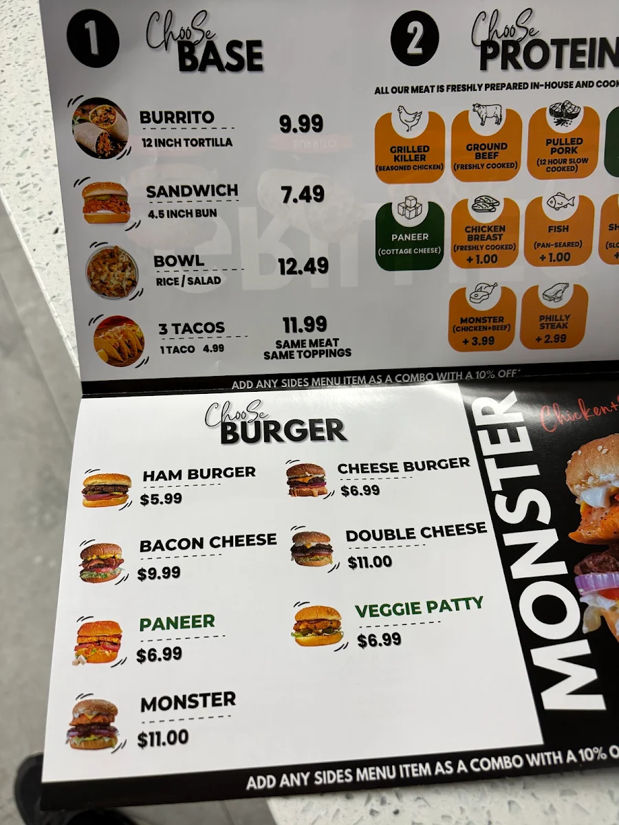 Menu, Grillies (Newmarket)