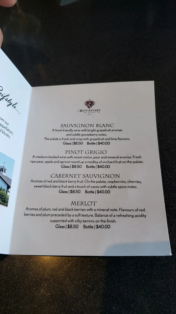 Menu, Young's Thai Cuisine