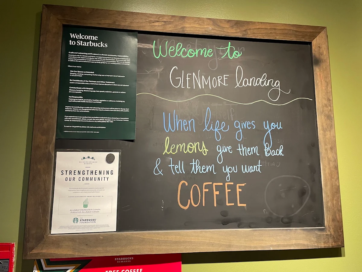 Menu, Starbucks Coffee Company