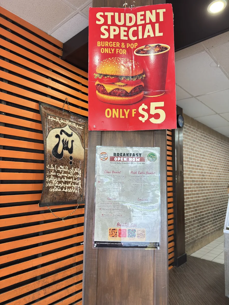 Menu, Delicious Breakfast (Scarborough)