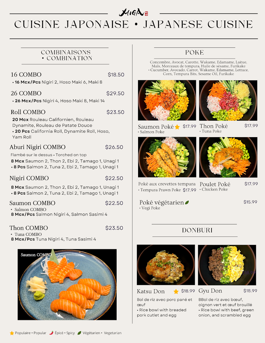 Menu, MIGA(미가)