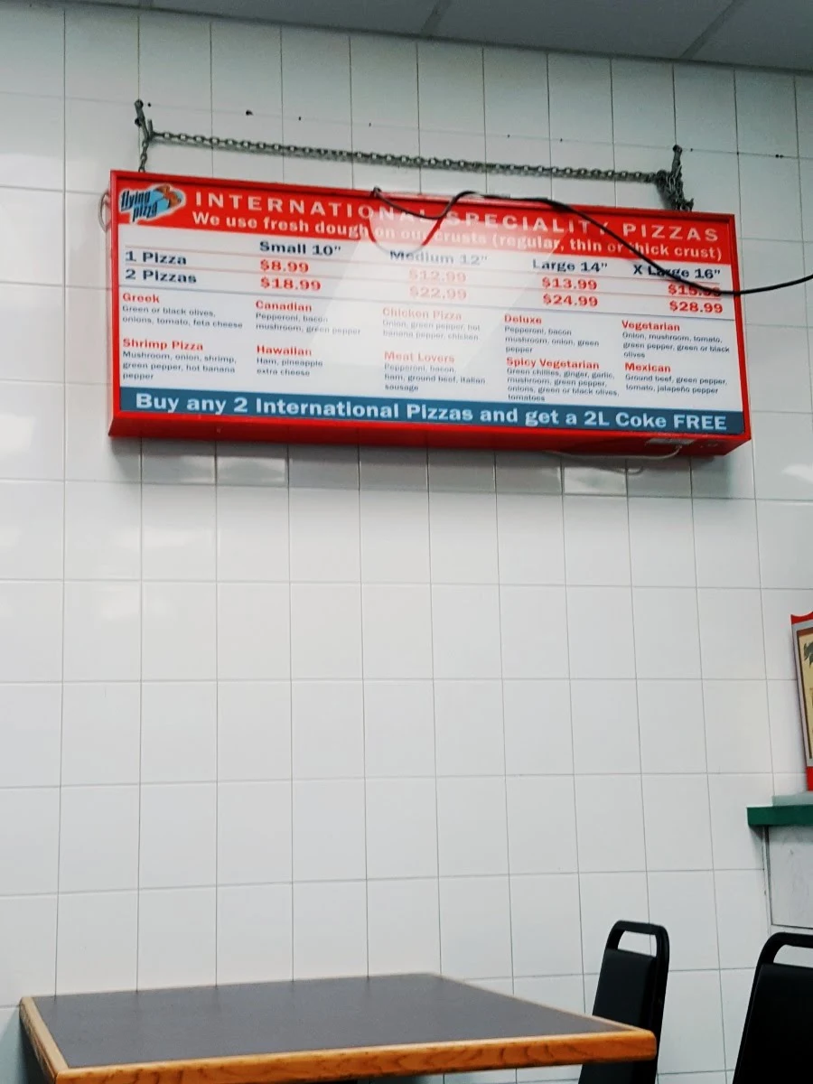 Menu, Flying Pizza