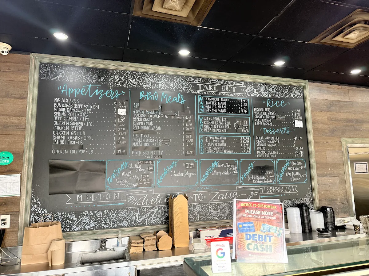 Menu, Cafe Zauq Takeout & Catering