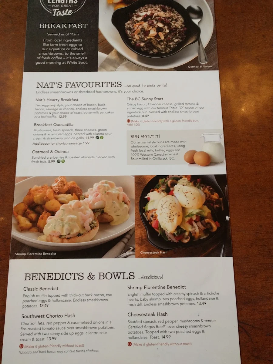 Menu, White Spot