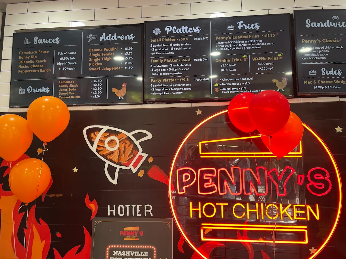 Menu, Penny's Hot Chicken