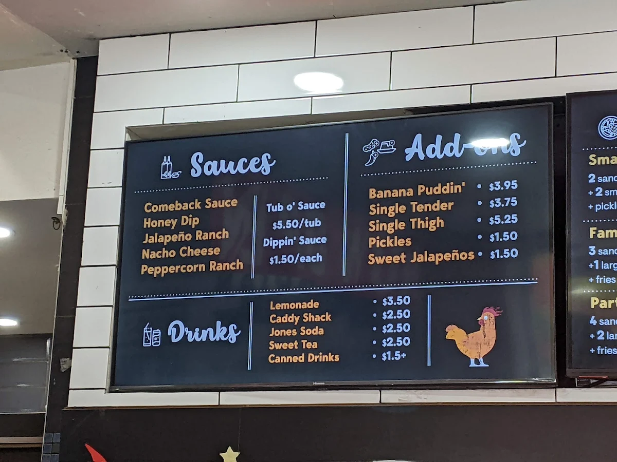 Menu, Penny's Hot Chicken
