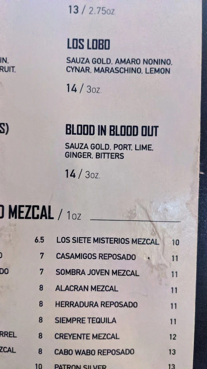 Menu, Los Lobos