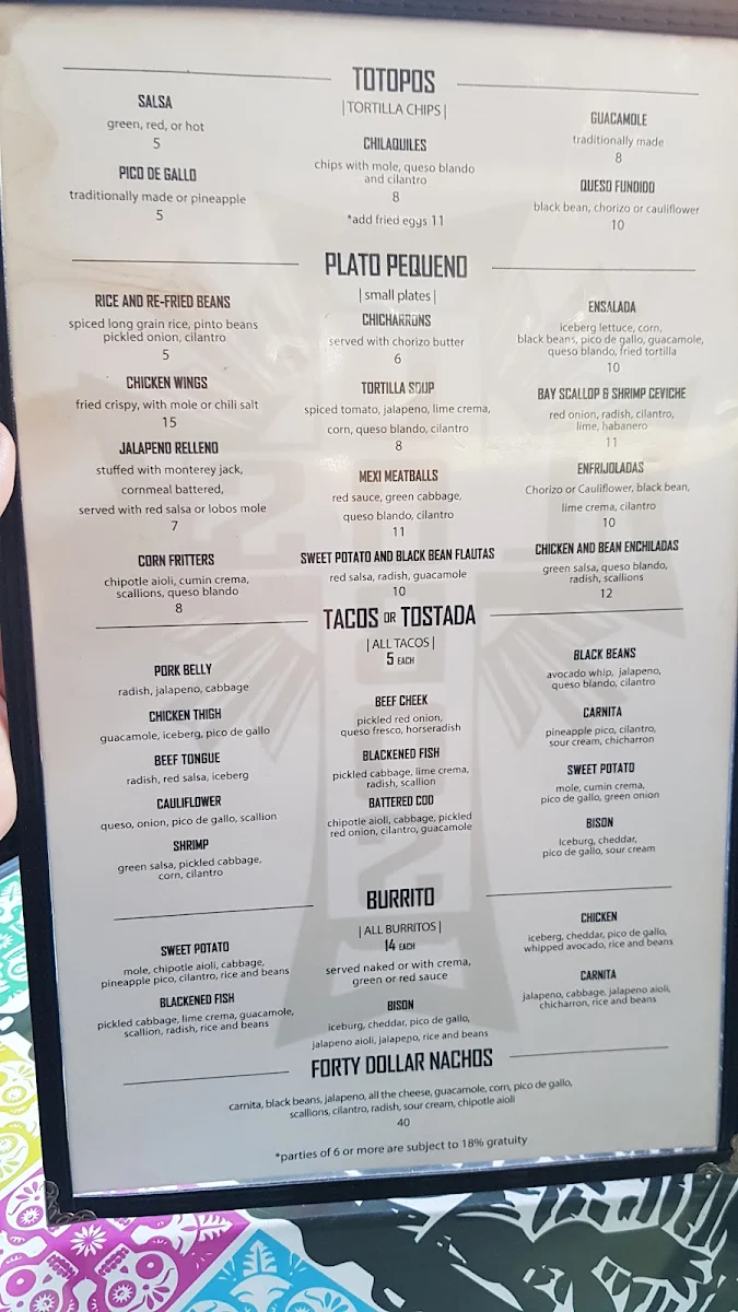 Menu, Los Lobos