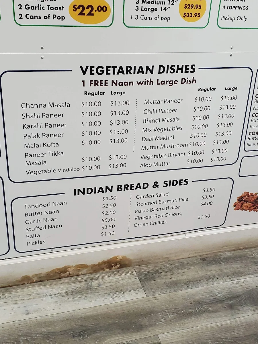 Menu, Pizza Factory Langley
