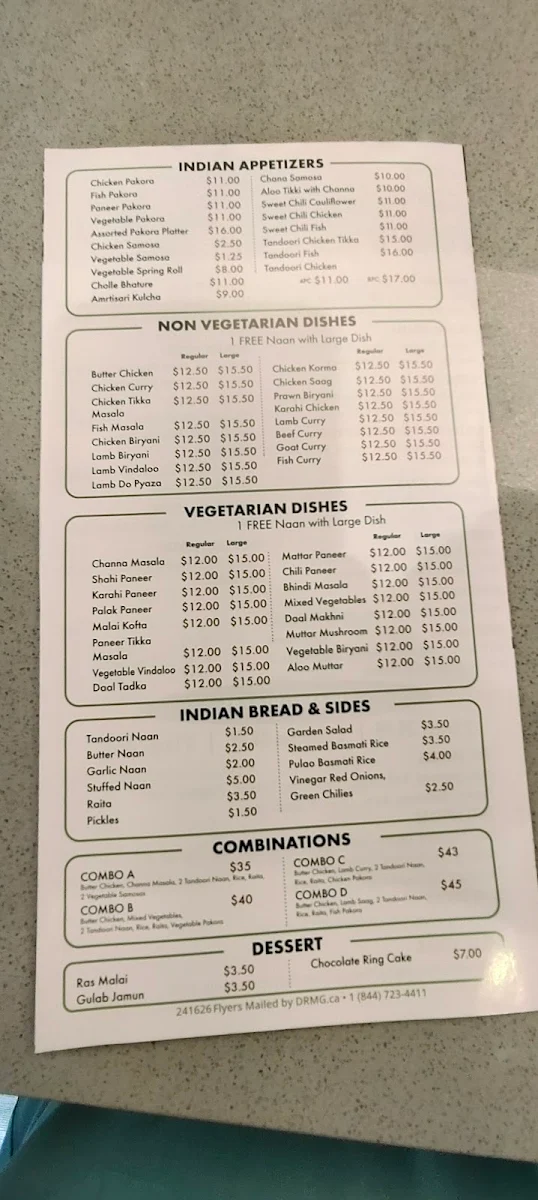 Menu, Pizza Factory Langley