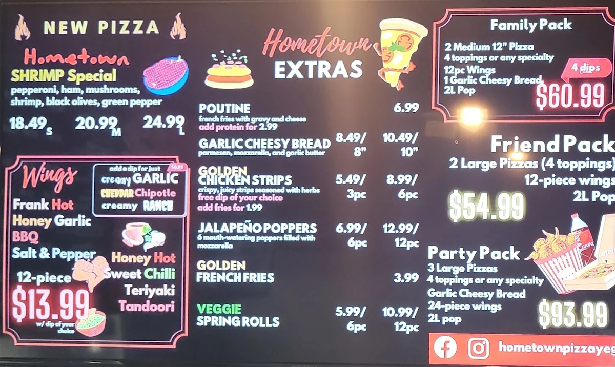 Menu, Hometown Pizza (Best Pizza Best Wings)