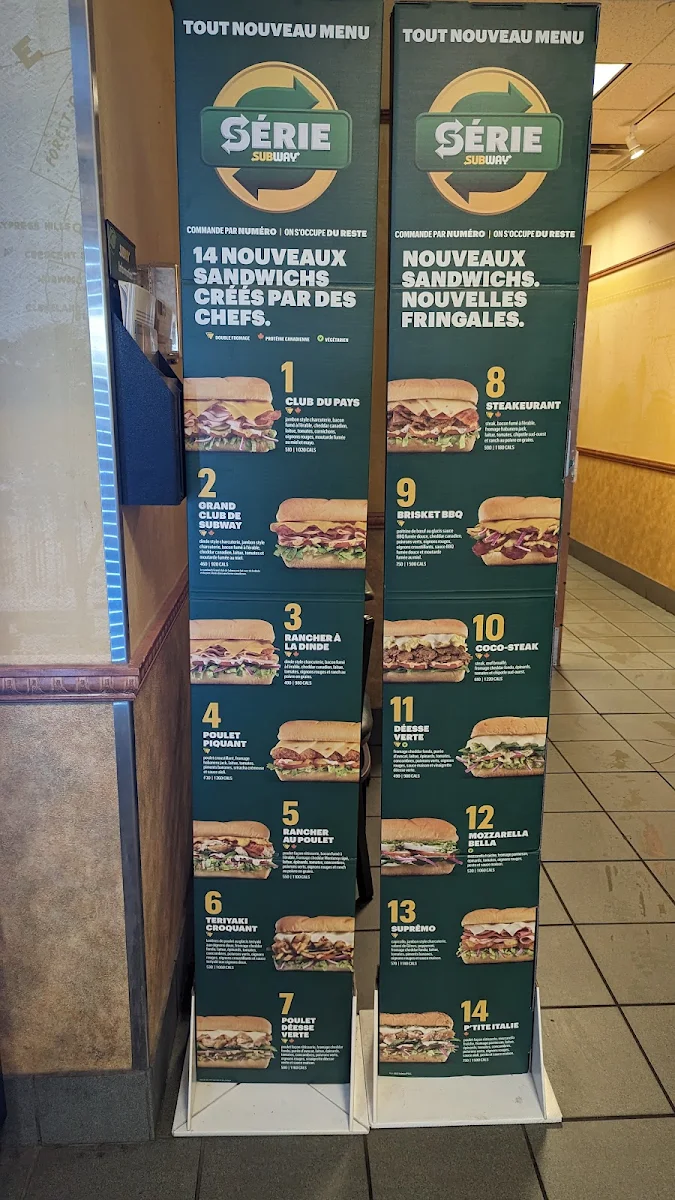 Menu, Subway