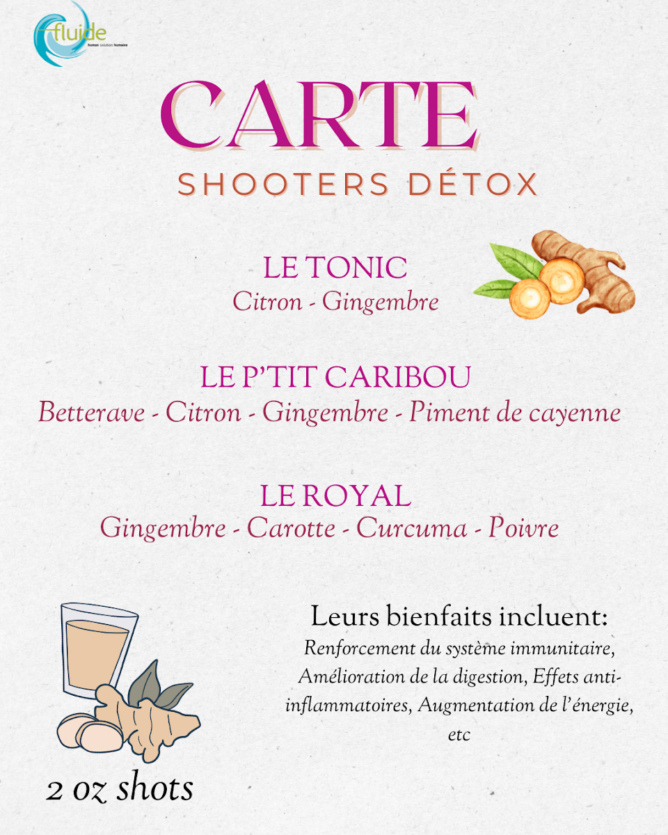 Menu, Fluide Bar à Jus