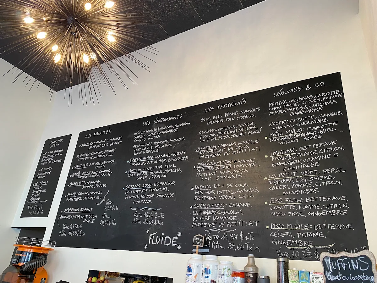 Menu, Fluide Bar à Jus