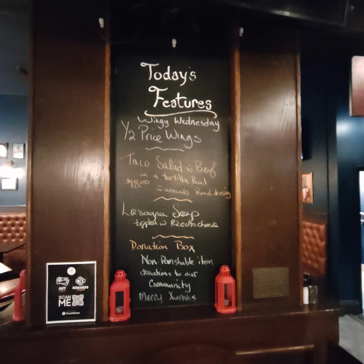 Menu, Flynn's Public House