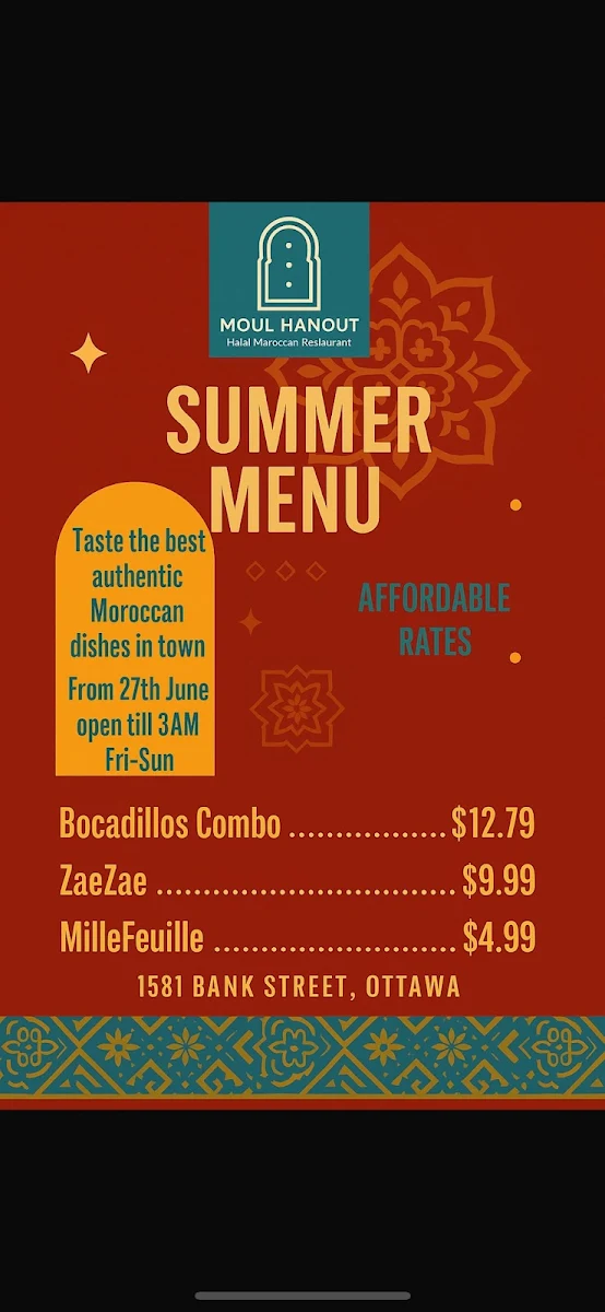 Menu, Moul Hanout
