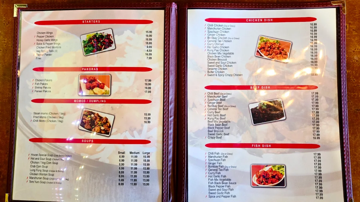 Menu, Chilli Chicken House (CCH)