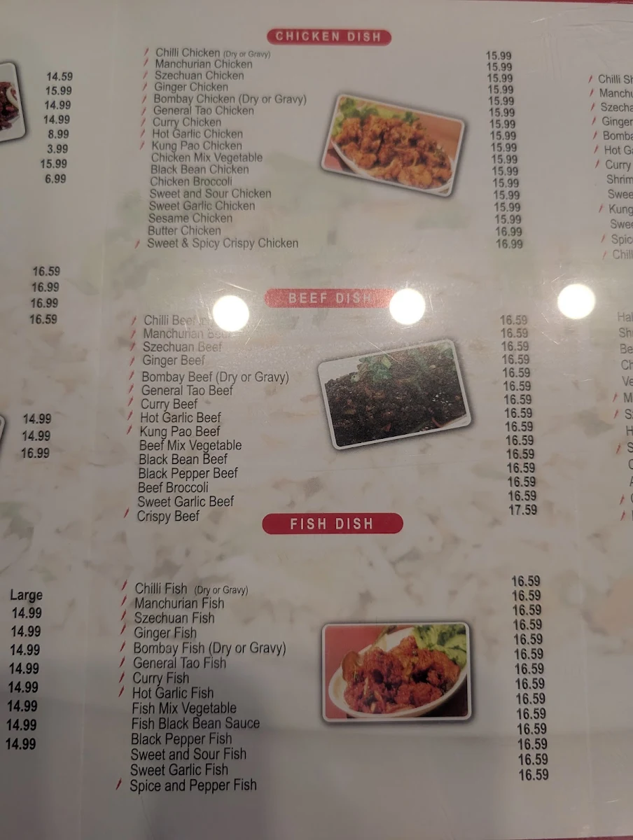 Menu, Chilli Chicken House (CCH)