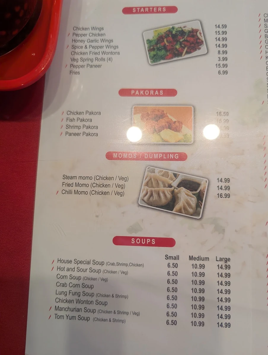 Menu, Chilli Chicken House (CCH)