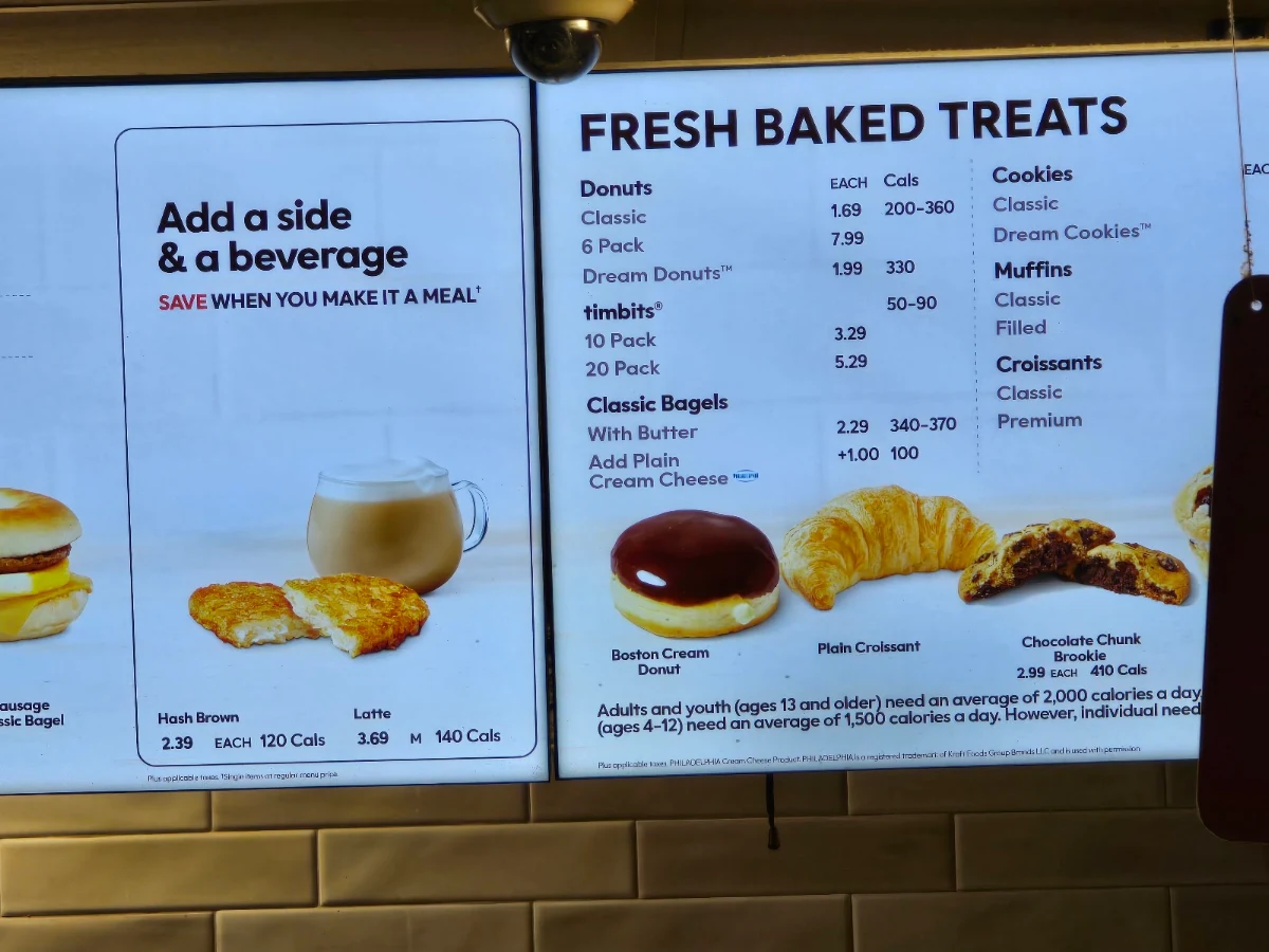 Menu, Tim Hortons