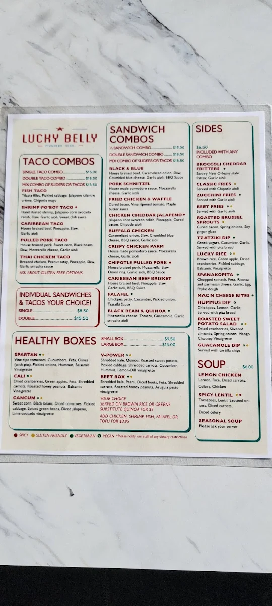 Menu, Lucky Belly