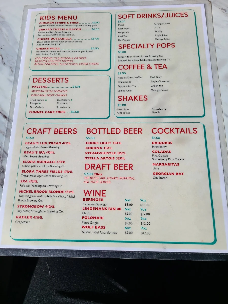 Menu, Lucky Belly