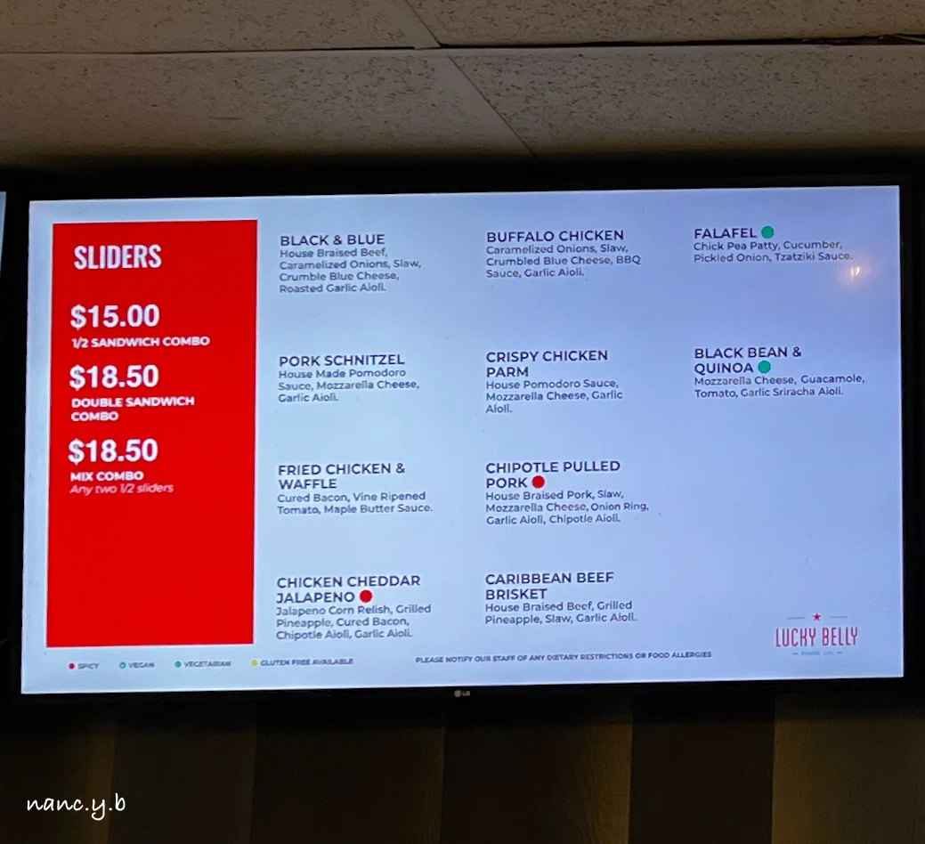 Menu, Lucky Belly