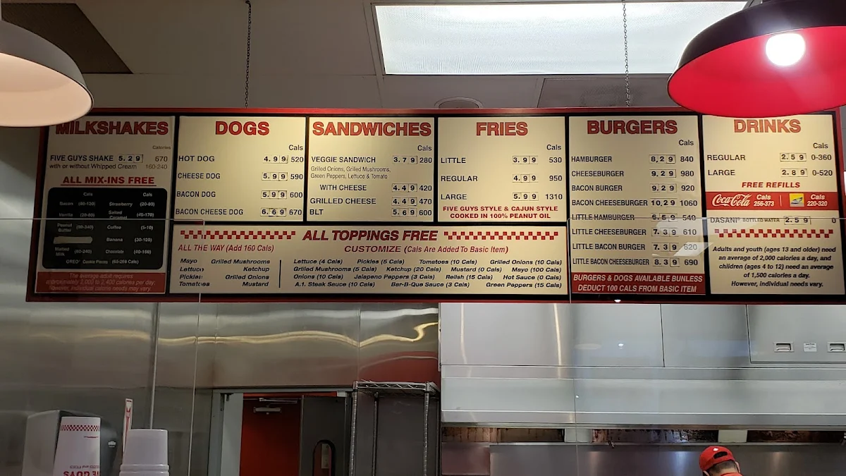 Menu, Five Guys