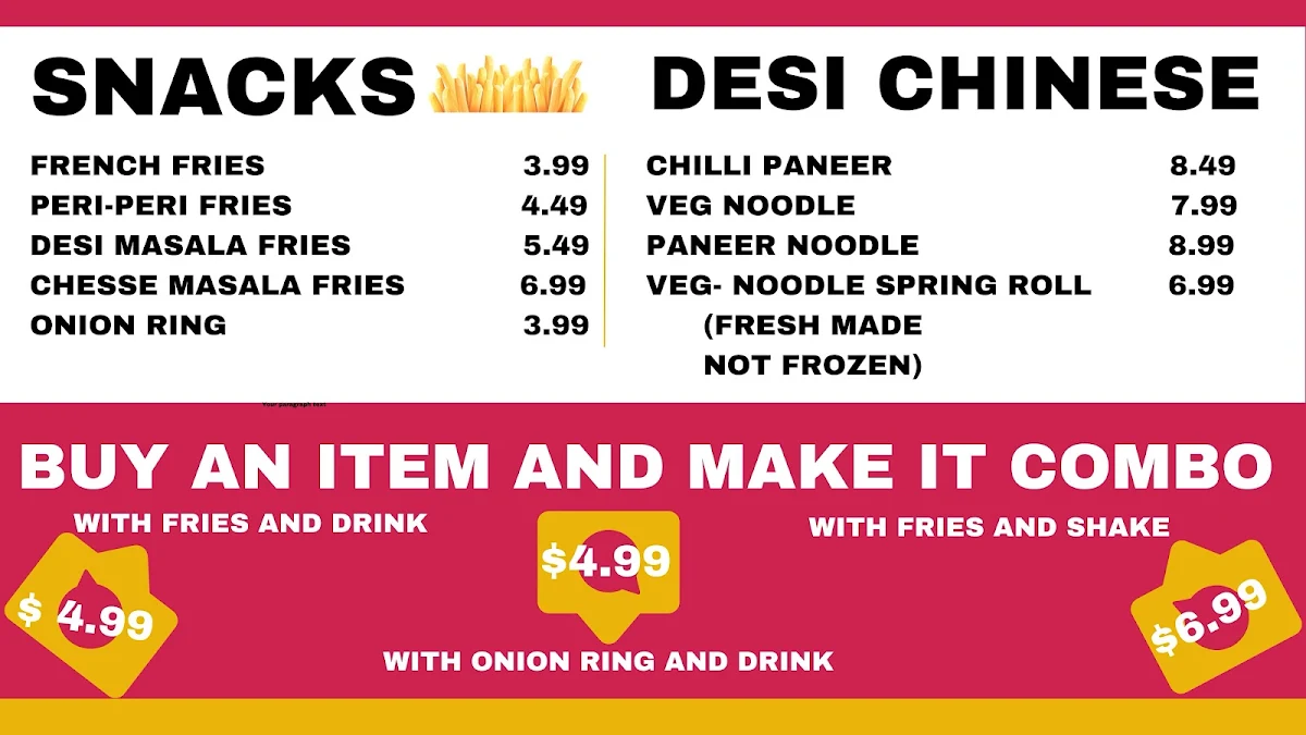Menu, Wah g Wah