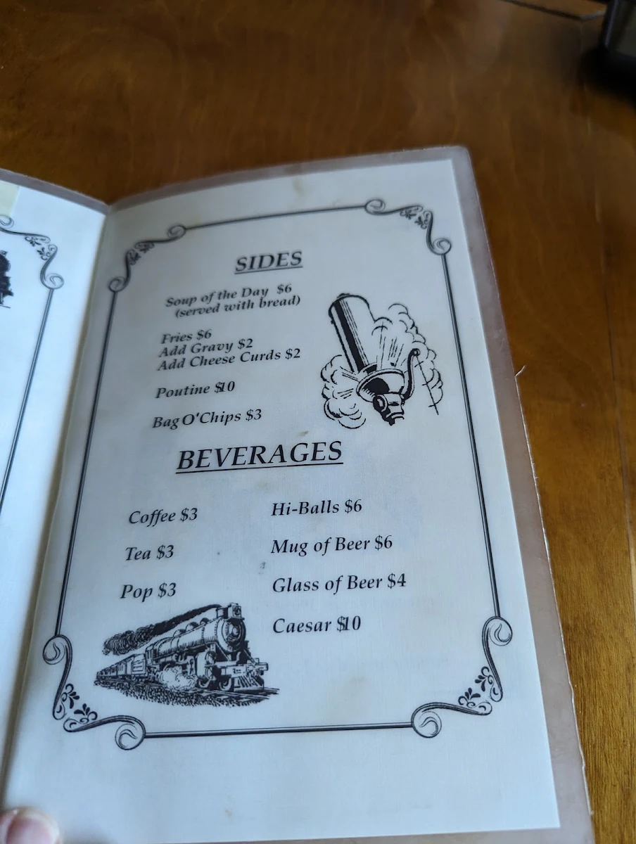 Menu, Whistle Stop
