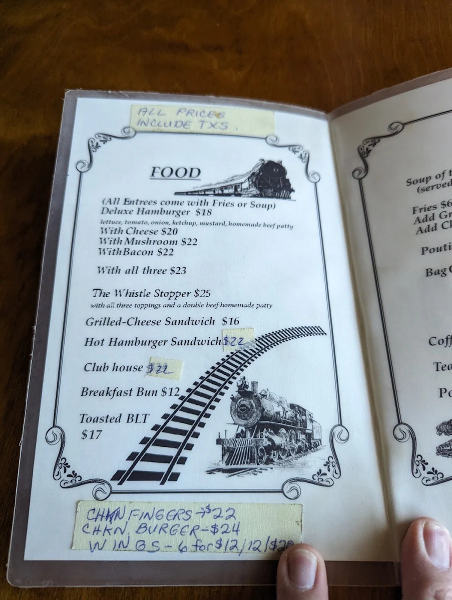 Menu, Whistle Stop