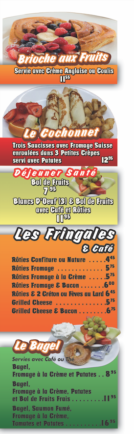 Menu, Resto Lachute