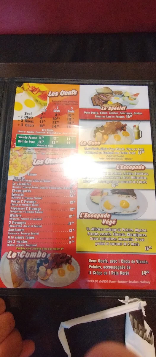 Menu, Resto Lachute