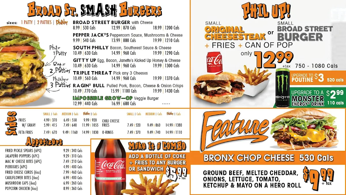 Menu, Philthy Philly's Hamilton