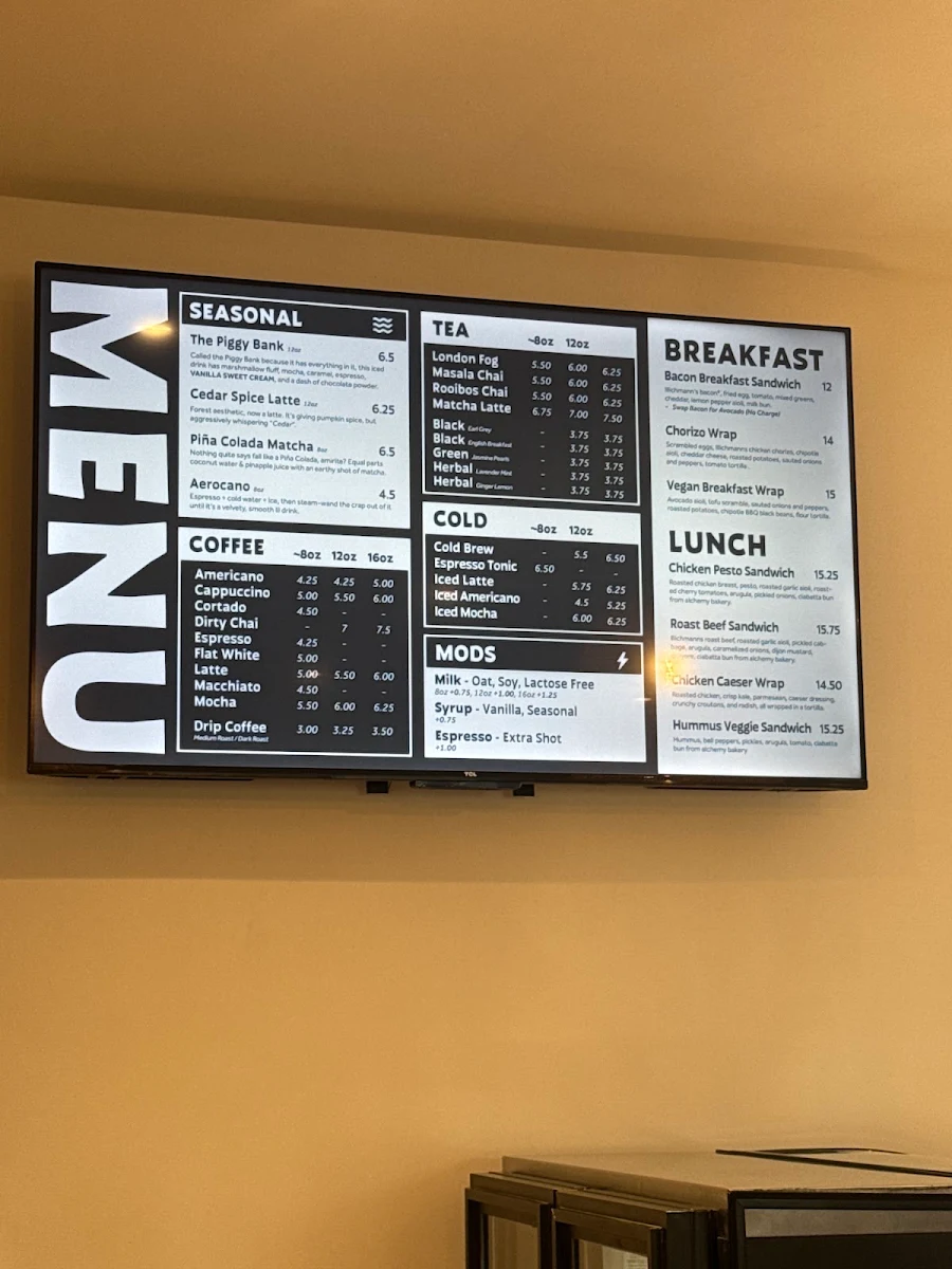 Menu, Bright Jenny Coffee