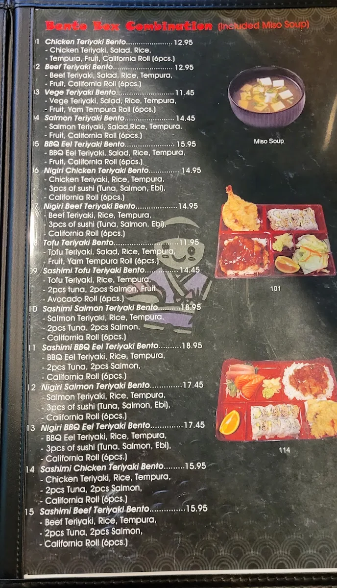 Menu, Commercial Sushi