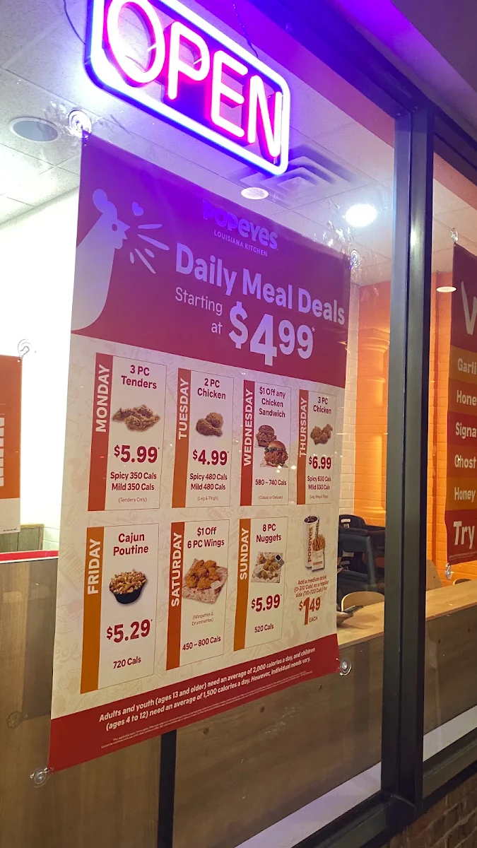 Menu, Popeyes Louisiana Kitchen